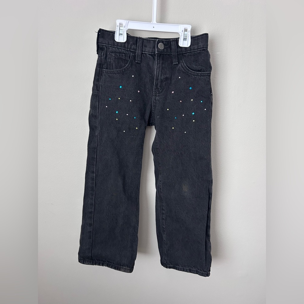 Old Navy Black Kids Jeans with Colorful Dots